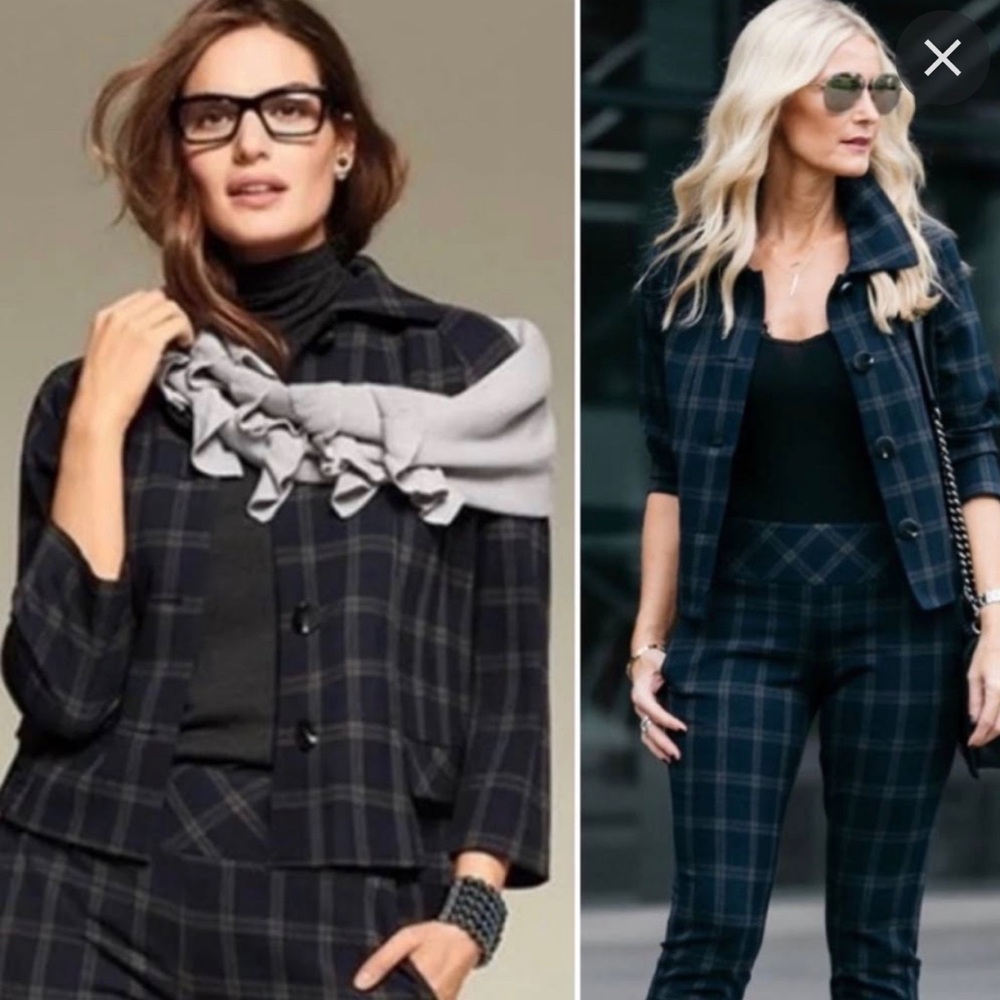 Cabi Connery Jacket Navy Plaid